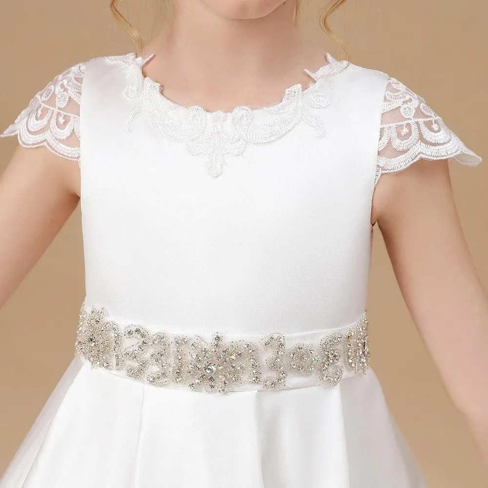 Sleeveless Princess Flower Girl Gown