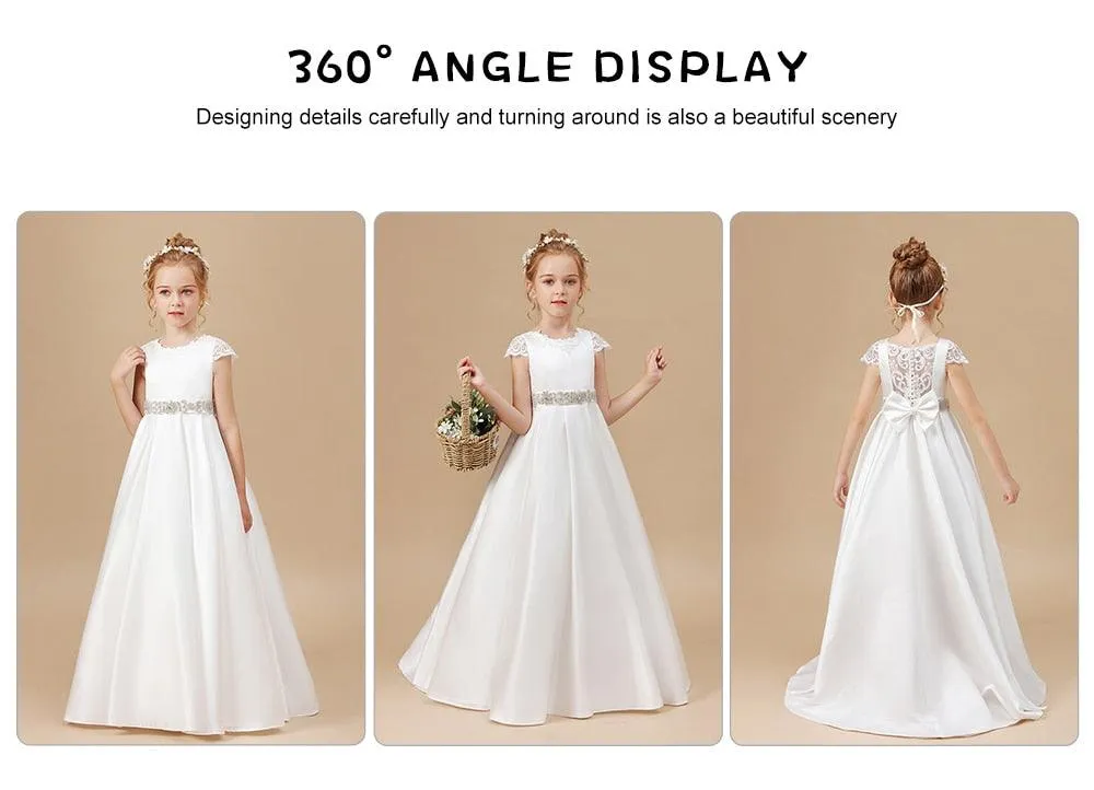 Sleeveless Princess Flower Girl Gown