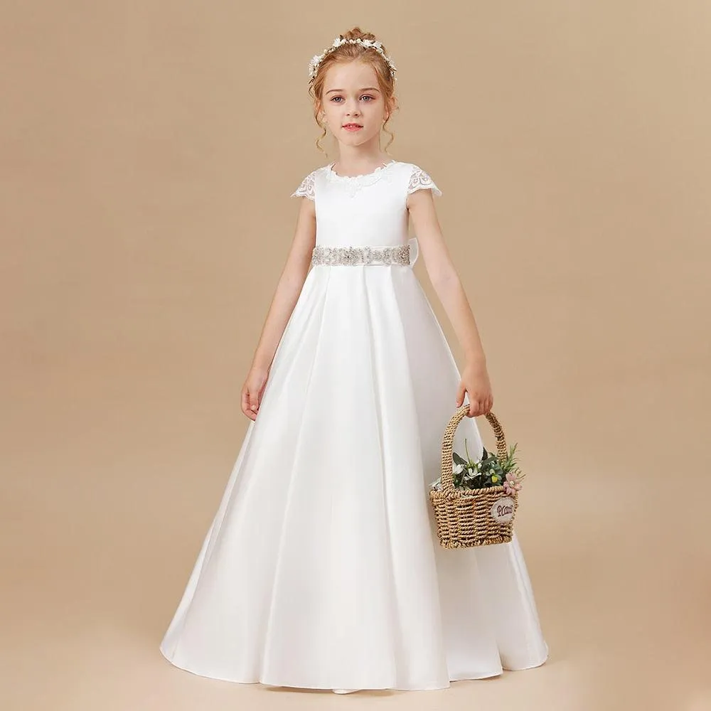 Sleeveless Princess Flower Girl Gown