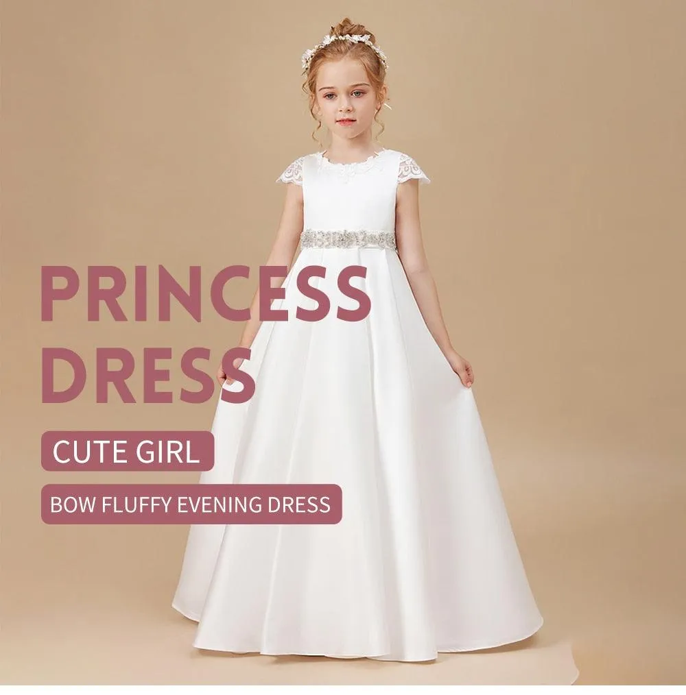 Sleeveless Princess Flower Girl Gown