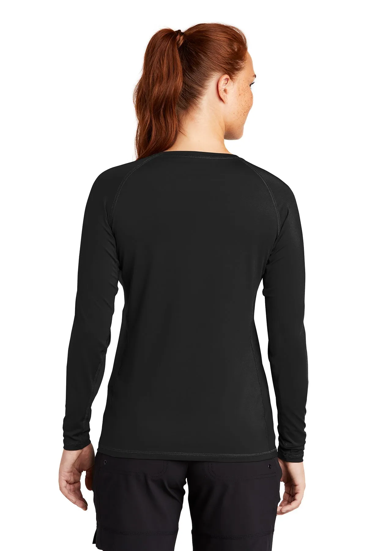 Sport-Tek Ladies Long Sleeve Rashguard Customized Tee's, Black