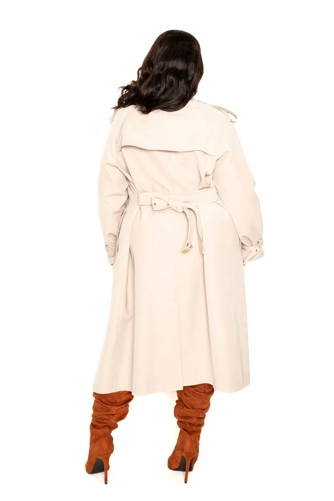 Trench Coat With Golden Button Voluptuous ( ) Size - Ships from The US