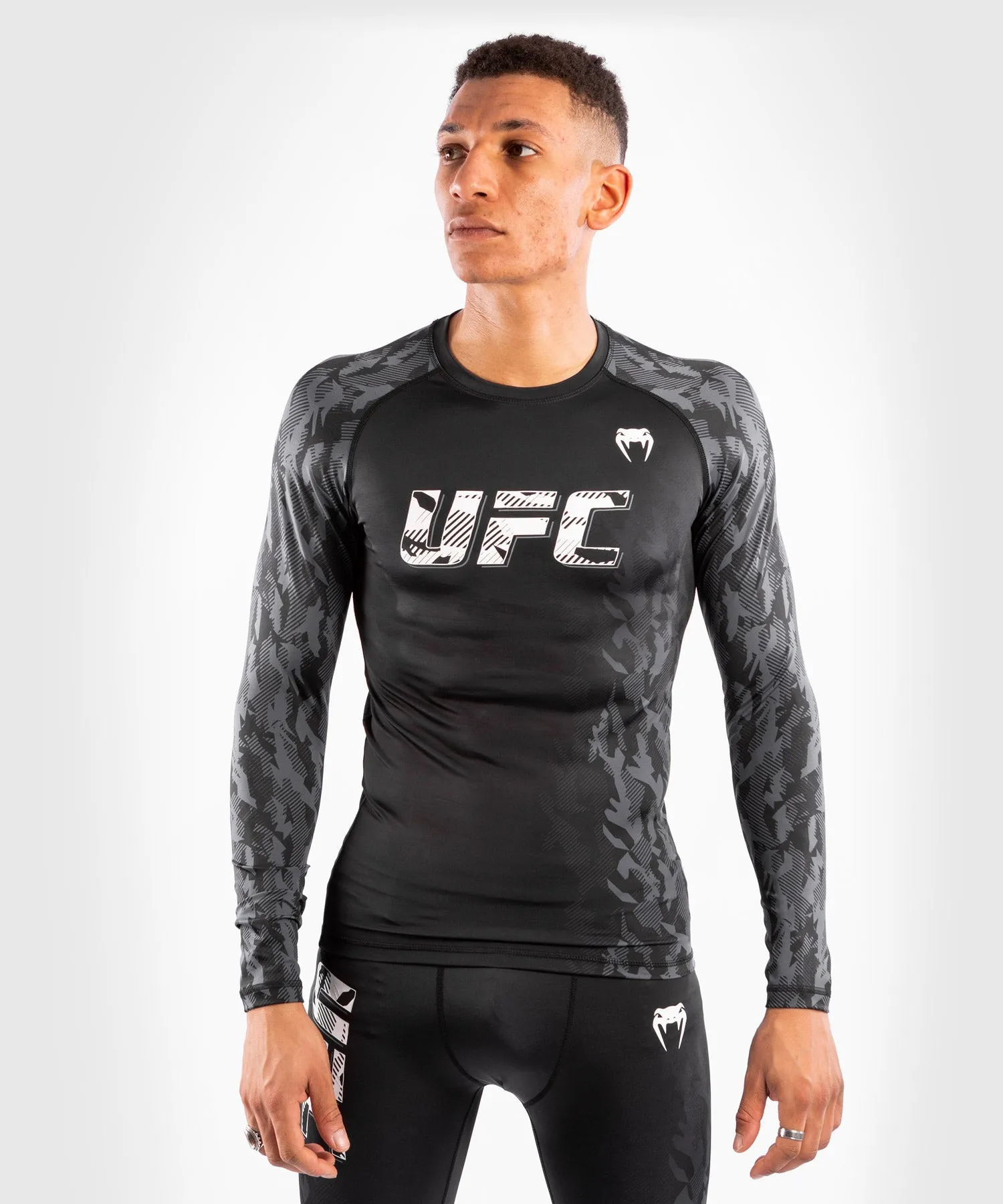 UFC Venum Authentic Fight Week Men's Performance Long Sleeve Rashguard - Black