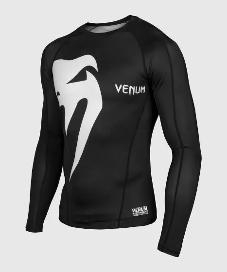 VENUM-0208 GIANT MMA Muay Thai Boxing Rashguard Compression T-shirt - LONG SLEEVES XS-XXL Black