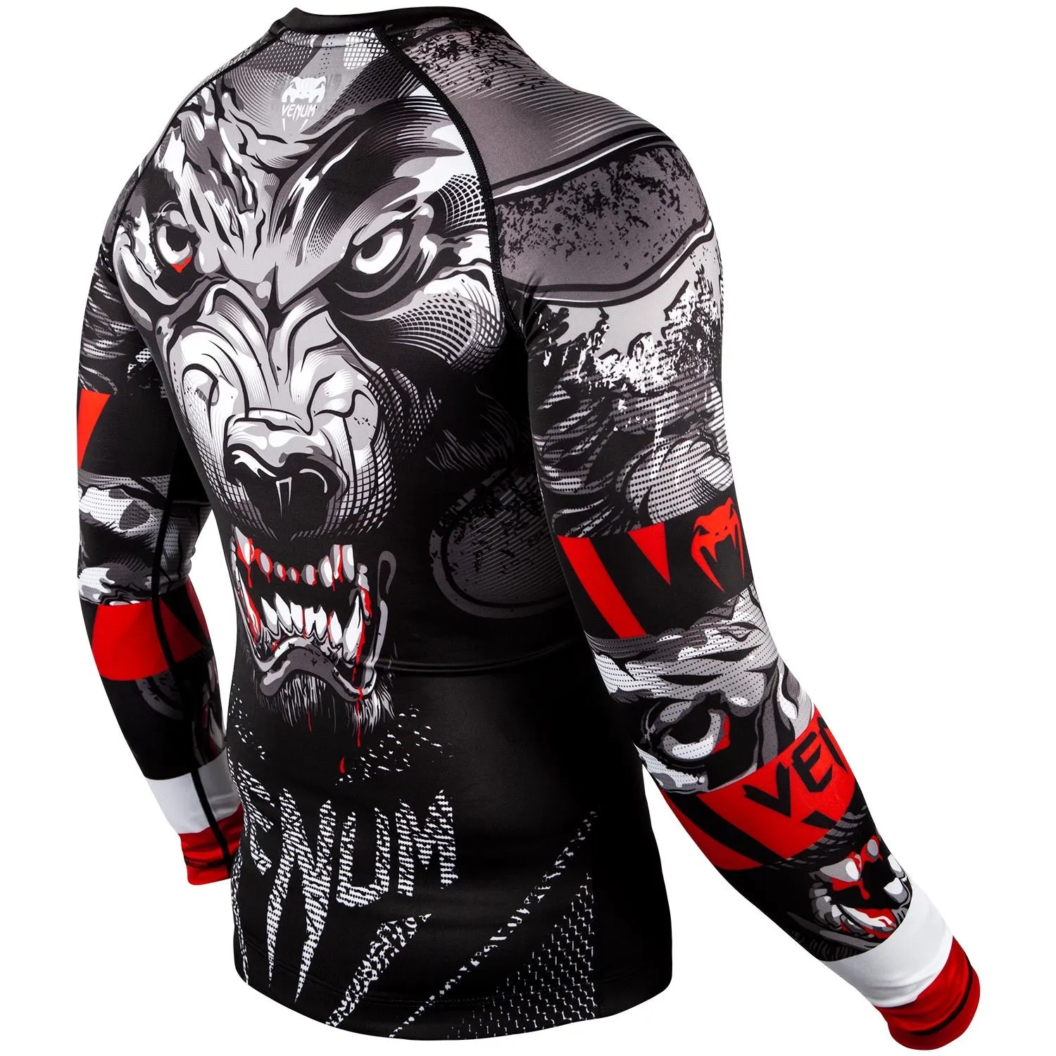 VENUM-03153-109 WEREWOLF MMA Muay Thai Boxing Rashguard Compression T-shirt - LONG SLEEVES XS-XXL Black Grey