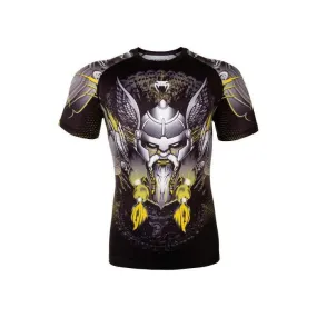 VENUM-03419-111 VIKING 2.0 MMA Muay Thai Boxing Rashguard Compression T-shirt - SHORT SLEEVES XS-XXL Black Yellow