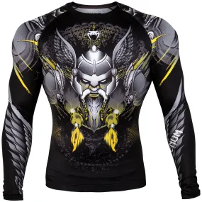 VENUM-03420-111 VIKING 2.0 MMA Muay Thai Boxing Rashguard Compression T-shirt - LONG SLEEVES XS-XXL Black Yellow