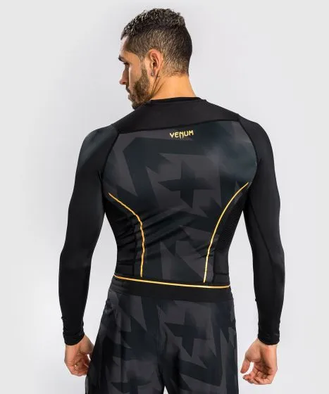 VENUM-04672-126 RAZOR MMA Muay Thai Boxing Rashguard Compression T-shirt - LONG SLEEVES XS-XXL Black Gold