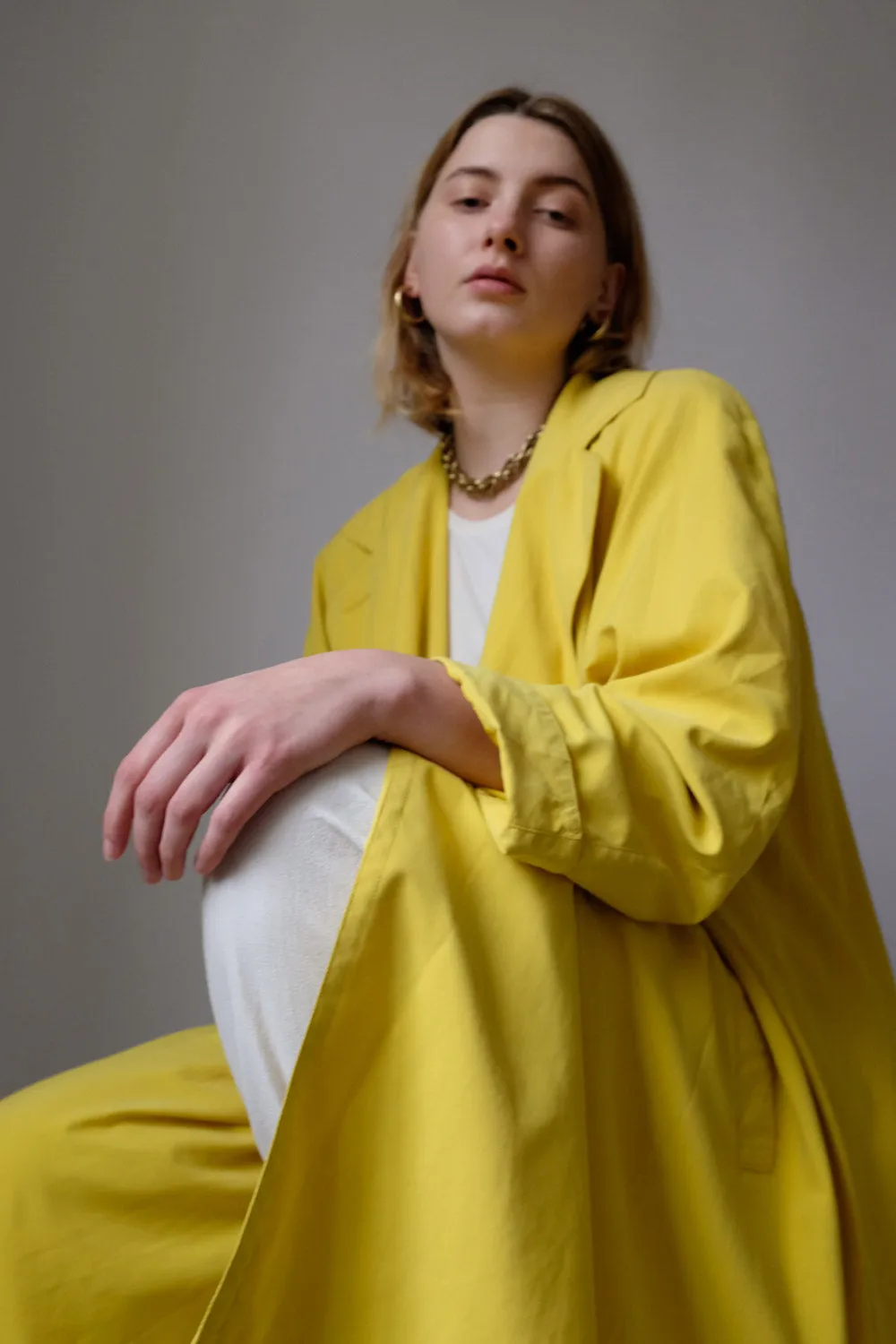 VINTAGE LAUREL SUN YELLOW TRENCH COAT