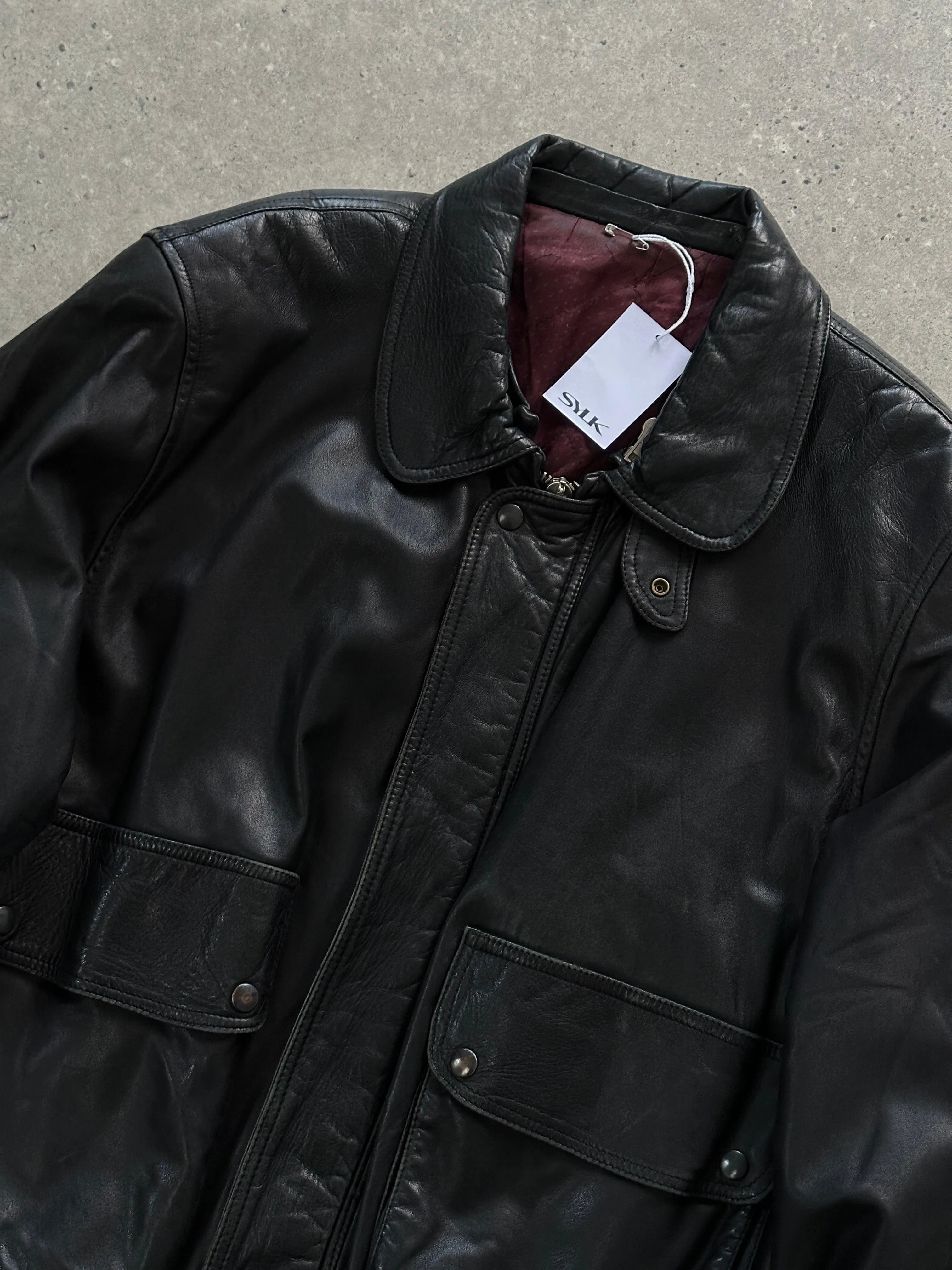 Vintage Leather Bomber Jacket - M/L