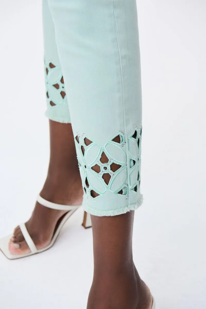 Women's Joseph Ribkoff | Mint Crop Denim Jean | Mint Green