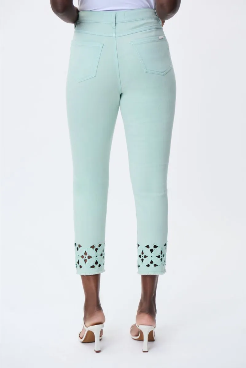 Women's Joseph Ribkoff | Mint Crop Denim Jean | Mint Green