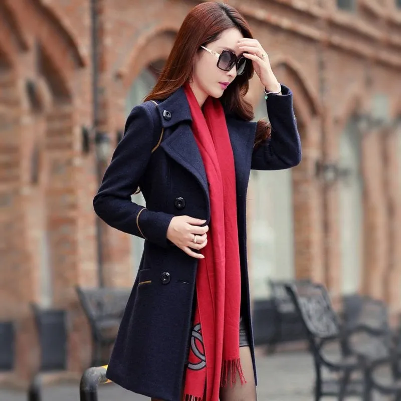 Women's Winter Double Breasted Woolen Coat