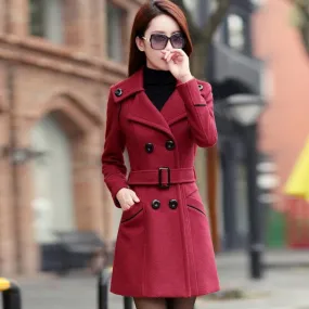 Women's Winter Double Breasted Woolen Coat