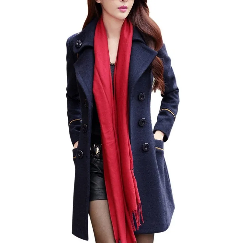 Women's Winter Double Breasted Woolen Coat