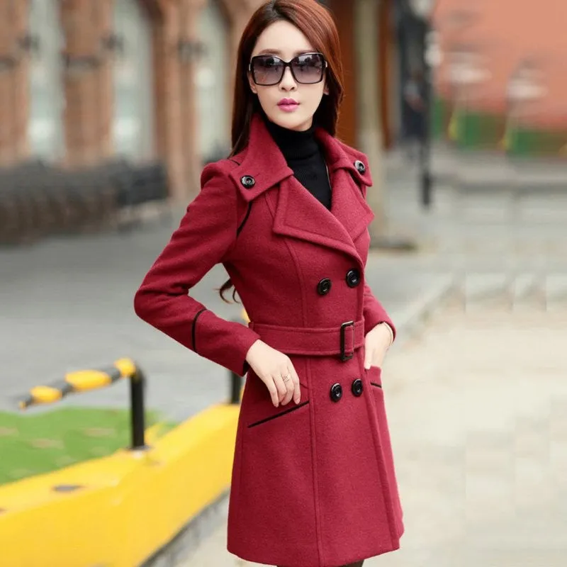 Women's Winter Double Breasted Woolen Coat