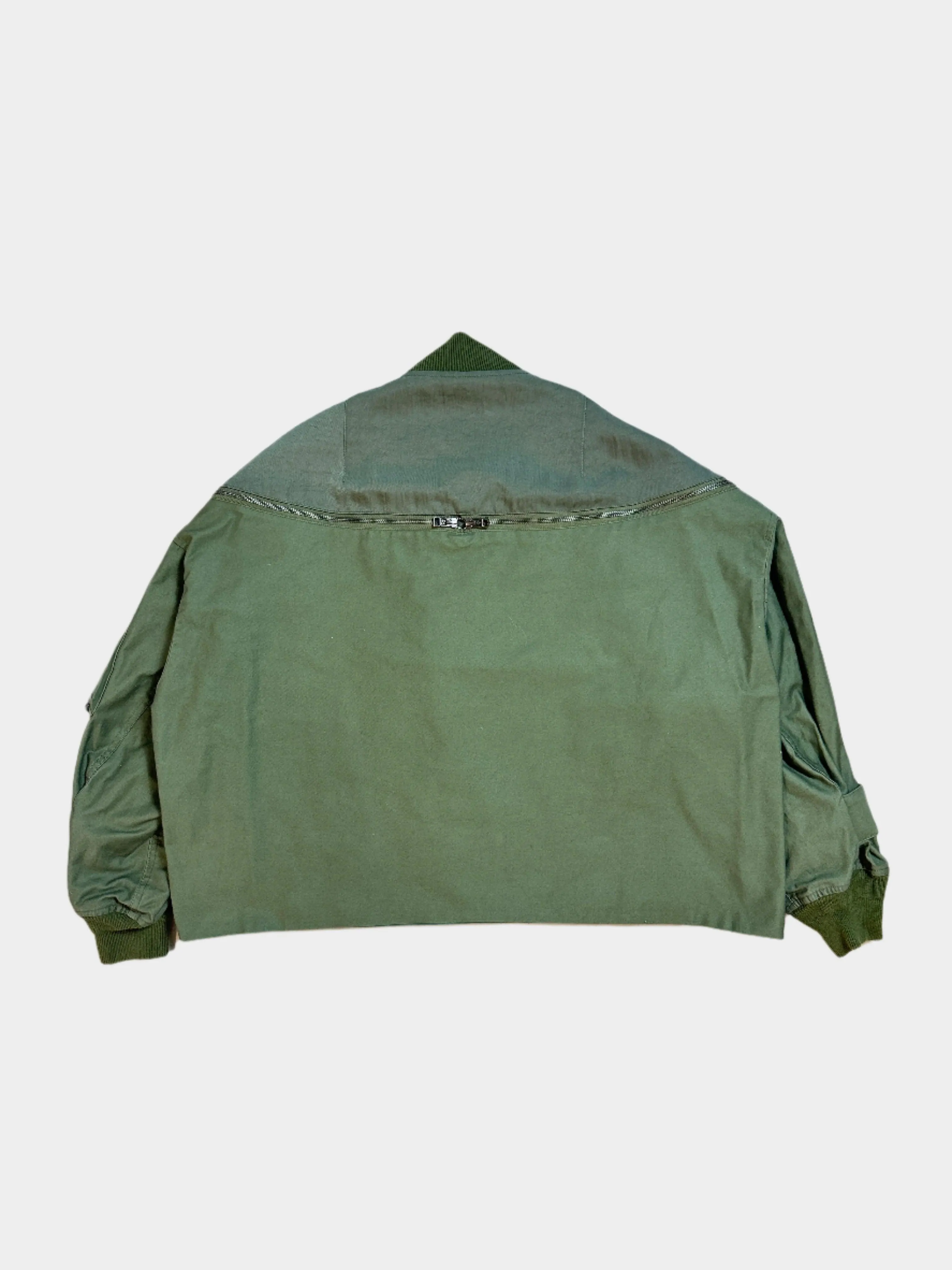 Zipped Khaki Bomber