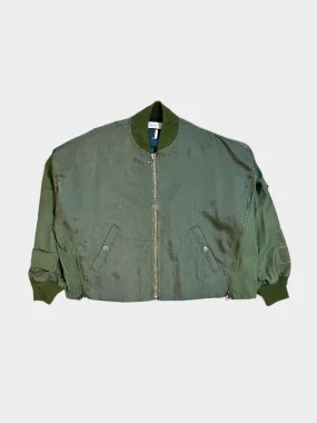 Zipped Khaki Bomber